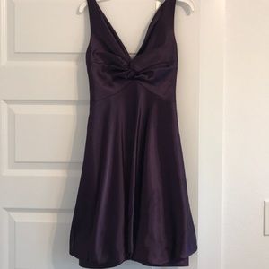Purple cocktail dress, cut out back